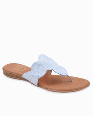 André Assous Nikky Raffia Featherweights Sandals - Ice Blue