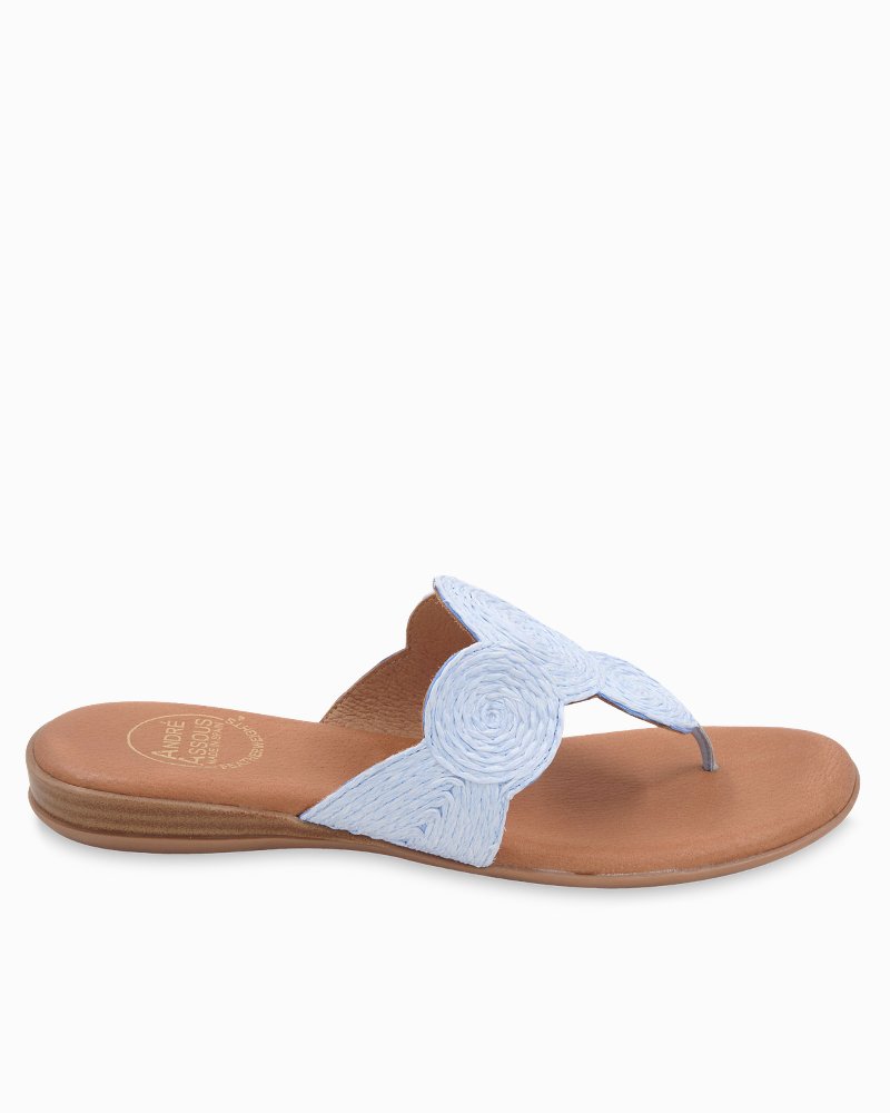 André Assous Nikky Raffia Featherweights Sandals - Ice Blue
