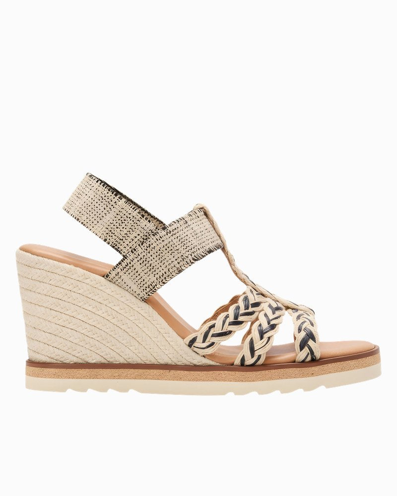 André Assous Maria Wedges - Black/Natural