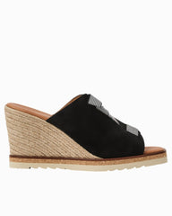 André Assous Mason Suede Wedges - Black Suede