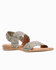 André Assous Nigella Woven Featherweights Sandals - Natural/Black