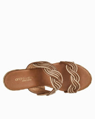 André Assous Nolita Twist Wedges - Natural/Cognac