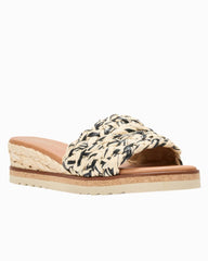 André Assous Nessie Raffia Wedges - Natural/Black
