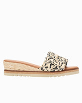 André Assous Nessie Raffia Wedges - Natural/Black