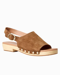 André Assous Oona Suede Clogs - Cuero