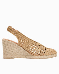 André Assous Pamala Raffia Slingback Wedges - Natural Raffia