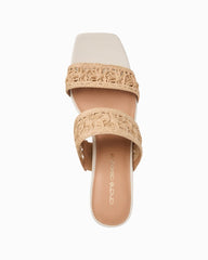 André Assous Rocio Raffia Heels - Natural/Bone