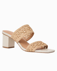 André Assous Rocio Raffia Heels - Natural/Bone