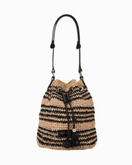 André Assous Bella Convertible Bucket Bag - Natural/Black