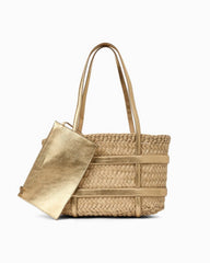 André Assous Marina Bucket Bag - Natural/Gold