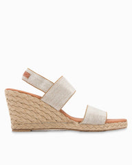 André Assous Allison Stretch-Linen Wedges - Beige Linen
