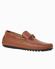 André Assous Gabe Cognac Tumbled Leather Loafers - Cognac