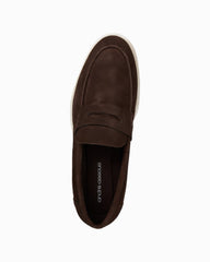 André Assous Ricardo Dark Brown Suede Loafers - Dark Brown