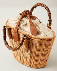 Spartina Maeve Natural Wicker Bucket Bag - Light Beige