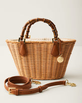 Spartina Maeve Natural Wicker Bucket Bag - Light Beige
