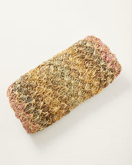 Barmeja Lux Crochet Raffia Clutch - Nude/Gold