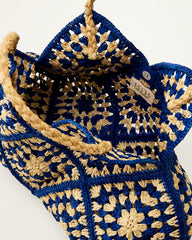 Stormi Raffia Tote - Cobalt