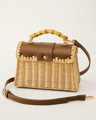 Debon Rattan Bag - Chocolate/Natural