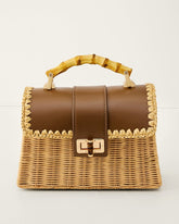 Debon Rattan Bag - Chocolate/Natural