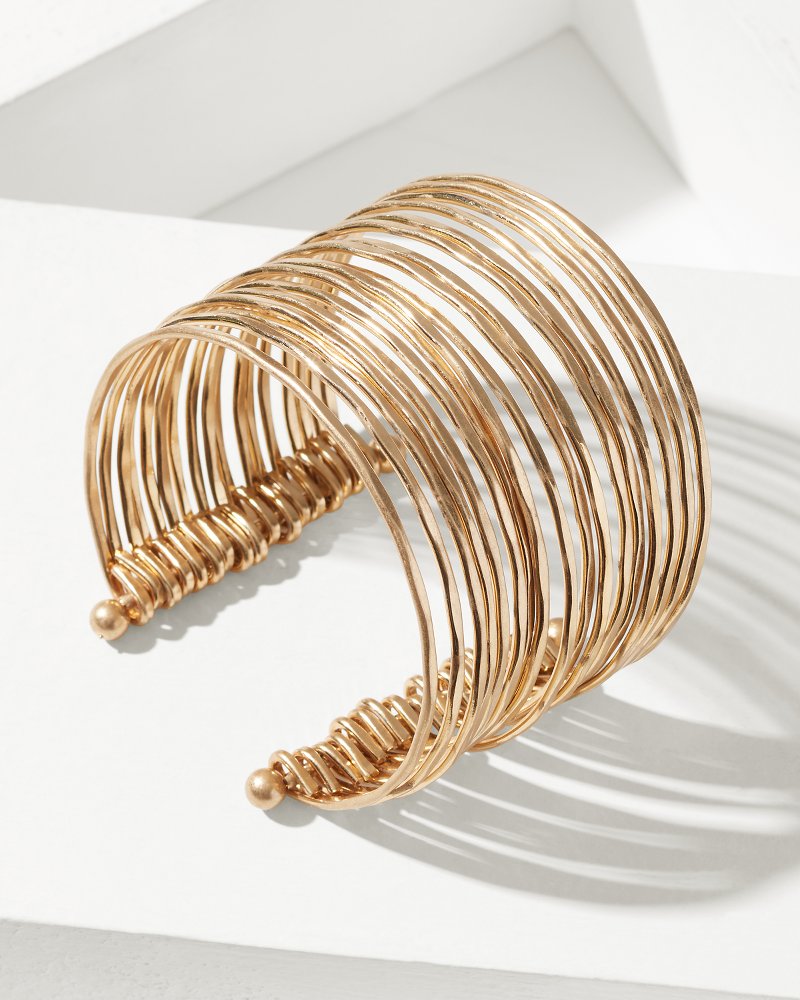 Sapphire Seas Metal Cuff Bracelet - Gold