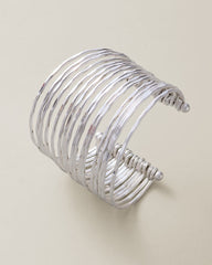 Silver Coast Metal Cuff Statement Bracelet - Silver