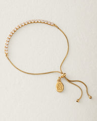 Hibiscus Charm Cup Chain Gold-Tone Pull-Tie Bracelet - Gold