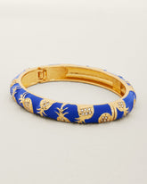 Harbor Glow Pineapple Blue Enamel Hinge Bracelet - Blue