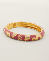 Harbor Glow Pineapple Pink Enamel Hinge Bracelet - Pink