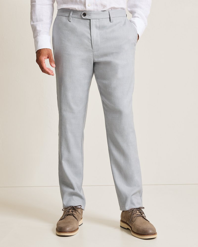 Big & Tall Latigo Beach Linen-Blend Flat-Front Pants - Bala Shark