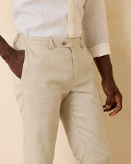 Big & Tall Latigo Beach Linen-Blend Flat-Front Pants - Stone Khaki