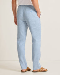 Big & Tall Beach Coast Stretch-Linen E-Waist Pants - Ocean City