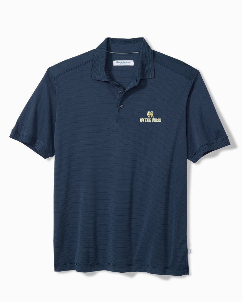 Big & Tall Collegiate Bay Stripe IslandZone Polo - notre_dame