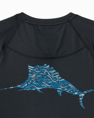 Big & Tall Chill Time Surf IslandZone Short-Sleeve Rash Guard - Jet Black