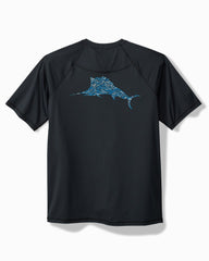 Big & Tall Chill Time Surf IslandZone Short-Sleeve Rash Guard - Jet Black