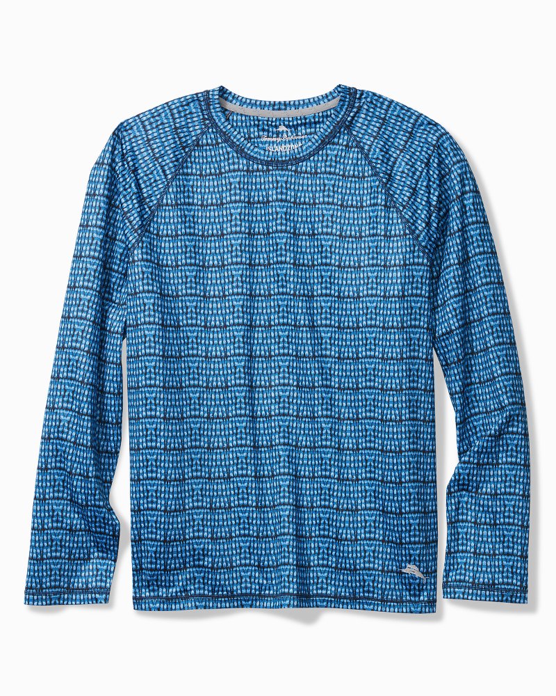 Big & Tall Tidal Dye Crew Long-Sleeve IslandZone Shirt - Starry Night