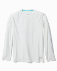 Big & Tall Chill Time Tropics Crew Long-Sleeve IslandZone Shirt - White