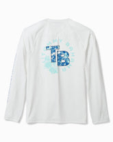Big & Tall Chill Time Tropics Crew Long-Sleeve IslandZone Shirt - White