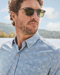 Big & Tall San Lucio Lotus Stretch Knit Shirt - Stellar Sapphire