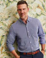 Big & Tall San Lucio Sol Stripe Stretch Knit Shirt - Kingdom Blue