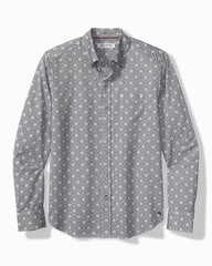 Big & Tall San Lucio Mira Mosaic Stretch Knit Shirt - Light Ash
