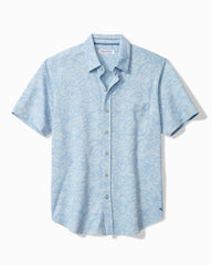 Big & Tall San Lucio Tides Flora Stretch Knit Shirt - Silvery Blue