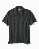 Big & Tall Palm Fresco Beach Border IslandZone® Camp Shirt - Coal