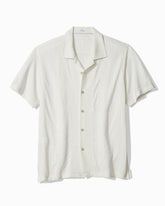 Big & Tall Palm Fresco Beach Border IslandZone® Camp Shirt - Coconut