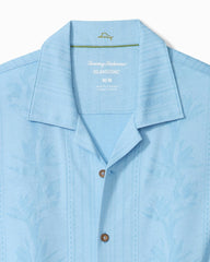 Big & Tall Palm Fresco Beach Border IslandZone® Camp Shirt - Dusk Blue
