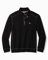 Big & Tall Montego Beach Half-Zip Sweatshirt - Black