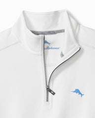 Big & Tall Montego Beach Half-Zip Sweatshirt - White