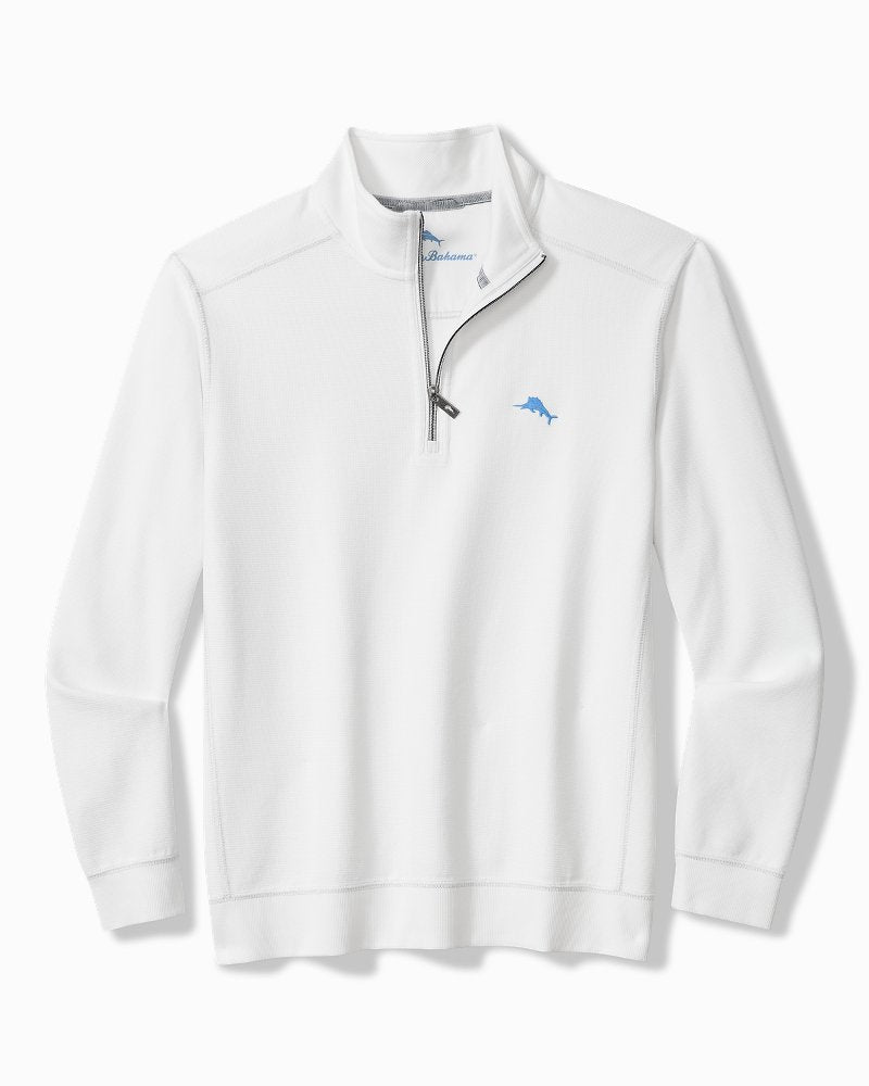 Big & Tall Montego Beach Half-Zip Sweatshirt - White