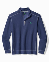Big & Tall Montego Beach Half-Zip Sweatshirt - Island Navy