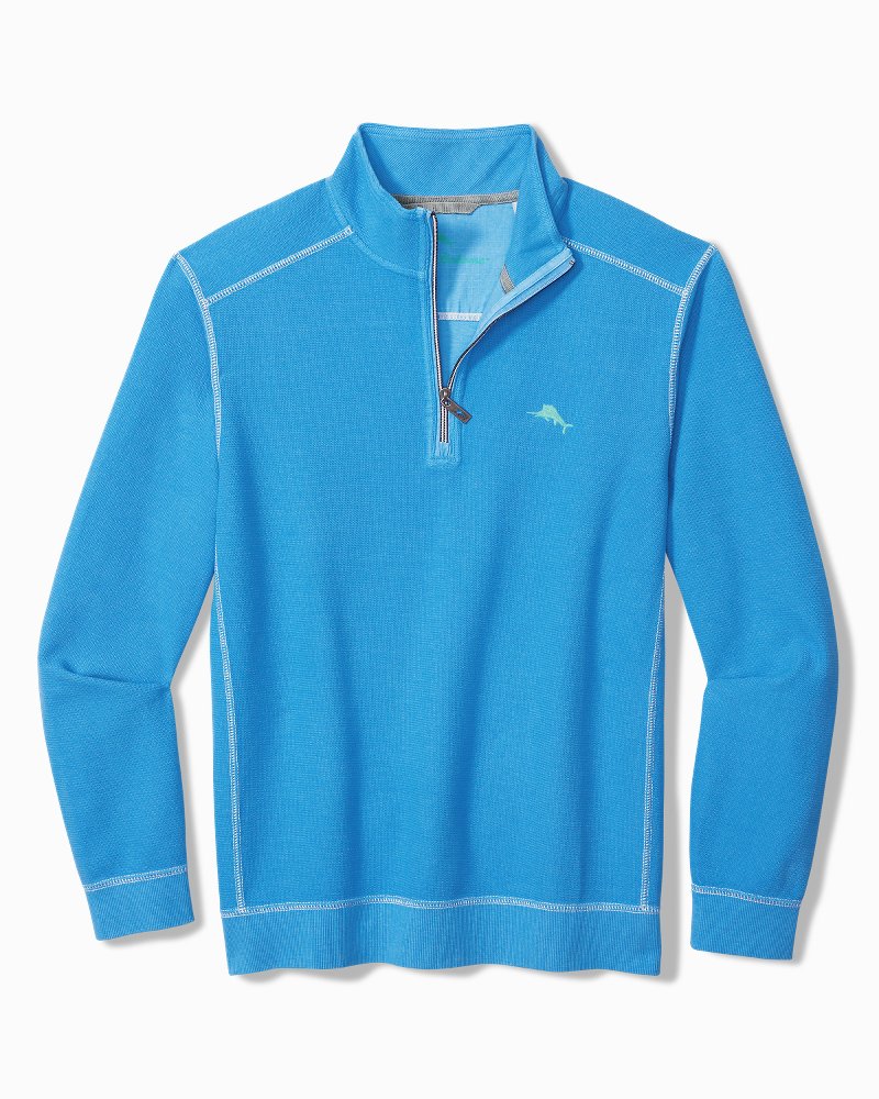 Big & Tall Montego Beach Half-Zip Sweatshirt - Med Blueberry