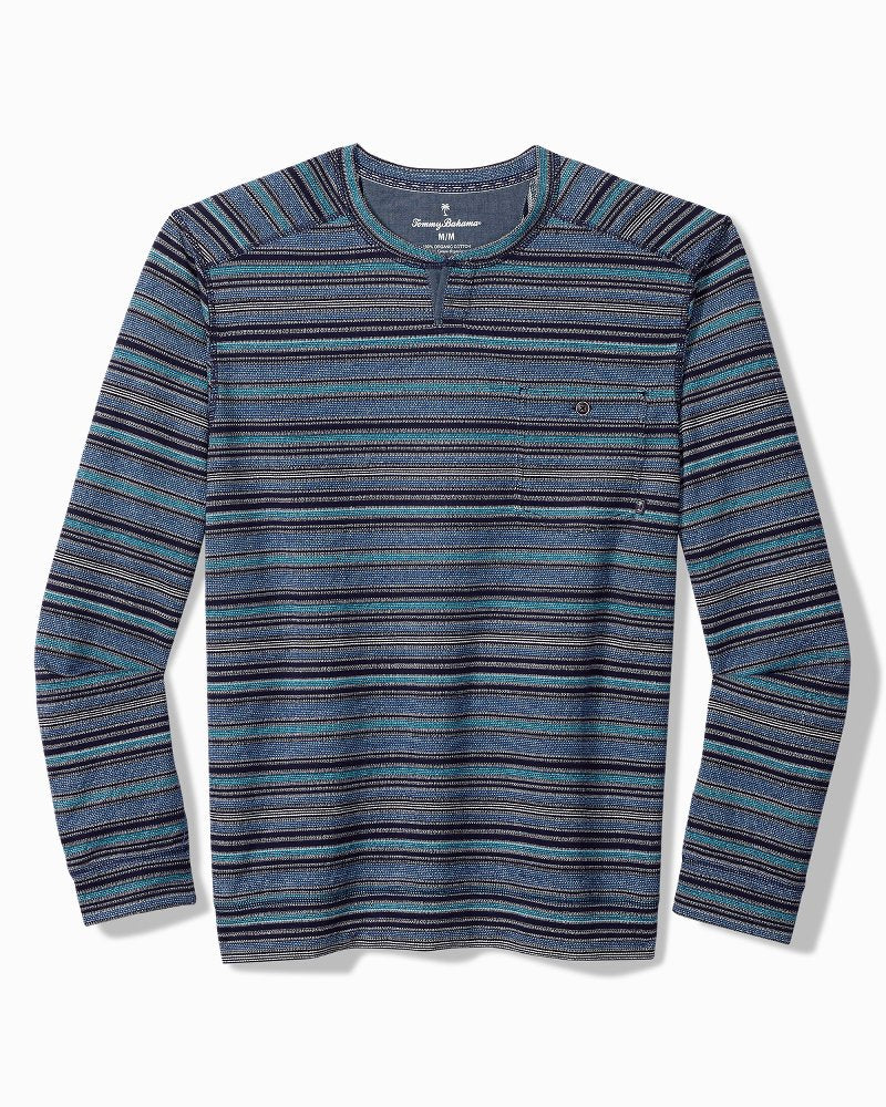 Big & Tall San Felipe Stripe Baja Abaco Sweater - Coastline
